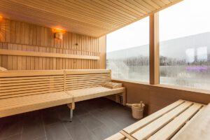 Blick in die Sauna